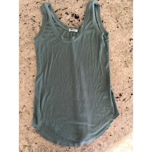 LAmade Size M Sage Green Ribbed Scoop Neck Tank Top